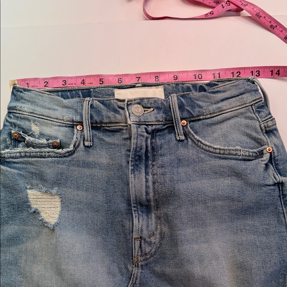 Mother “The Sacré﻿d Slit Mini” Light Blue Denim Skirt | Sz 25–26 - Picture 9 of 10